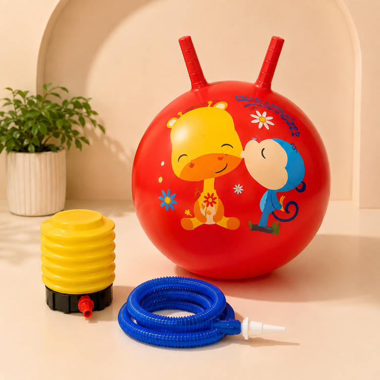 Hopping Ball with Pump for kids (3+ Years) | Inflatable Bouncing Hopper Ball | Indoor & Outdoor Active Play Toy