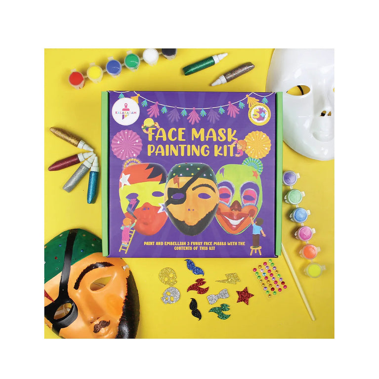 KALAKARAM DIY Face Mask Painting Kit for Kids | Paint &amp; Decorate Creative Art &amp; Craft Activity Set