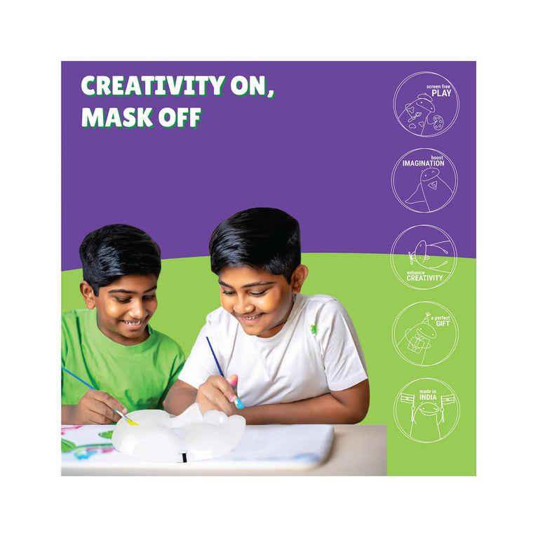 KALAKARAM DIY Face Mask Painting Kit for Kids | Paint &amp; Decorate Creative Art &amp; Craft Activity Set