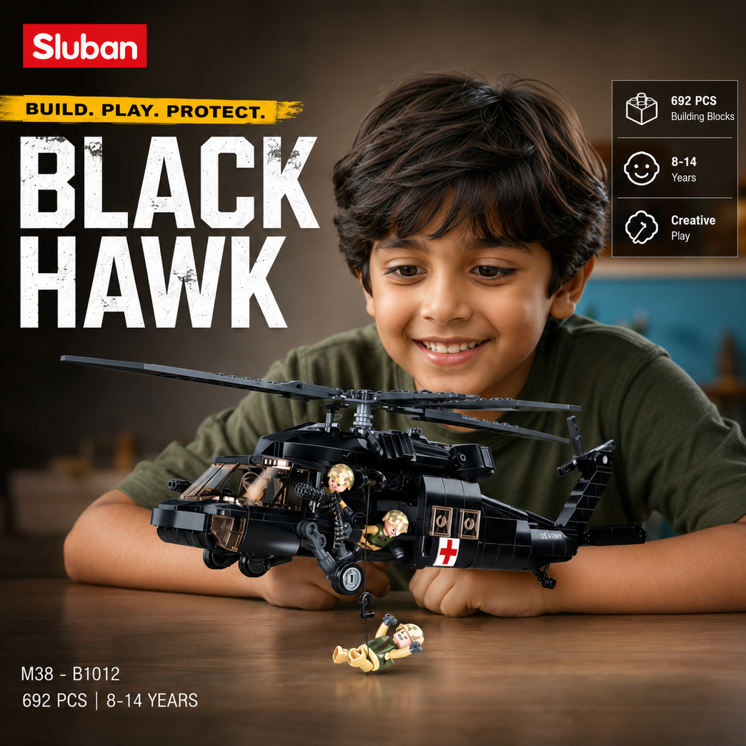 Military Rescue Helicopter Building Blocks Set – 692 Pieces Army Helicopter Construction Toy for Kids 8+ Years