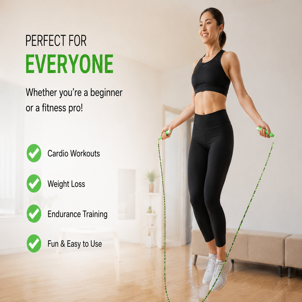 Counting Skipping Rope for Kids & Adults | Adjustable Fitness Jump Rope with Built-In Counter | Lightweight Exercise Rope for Cardio Workout
