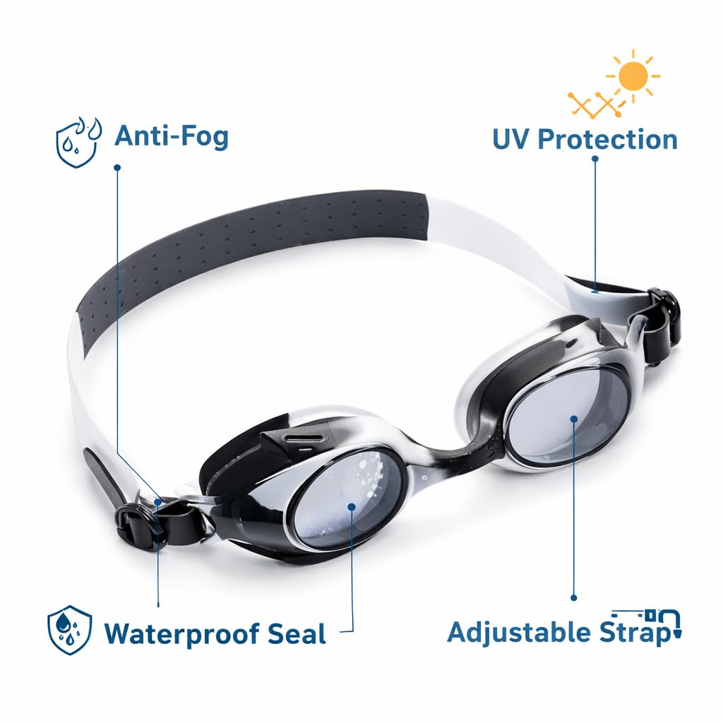 Swimming Goggles for Kids and Adults Anti Fog UV Protection Adjustable Strap Summer Swim Gear
