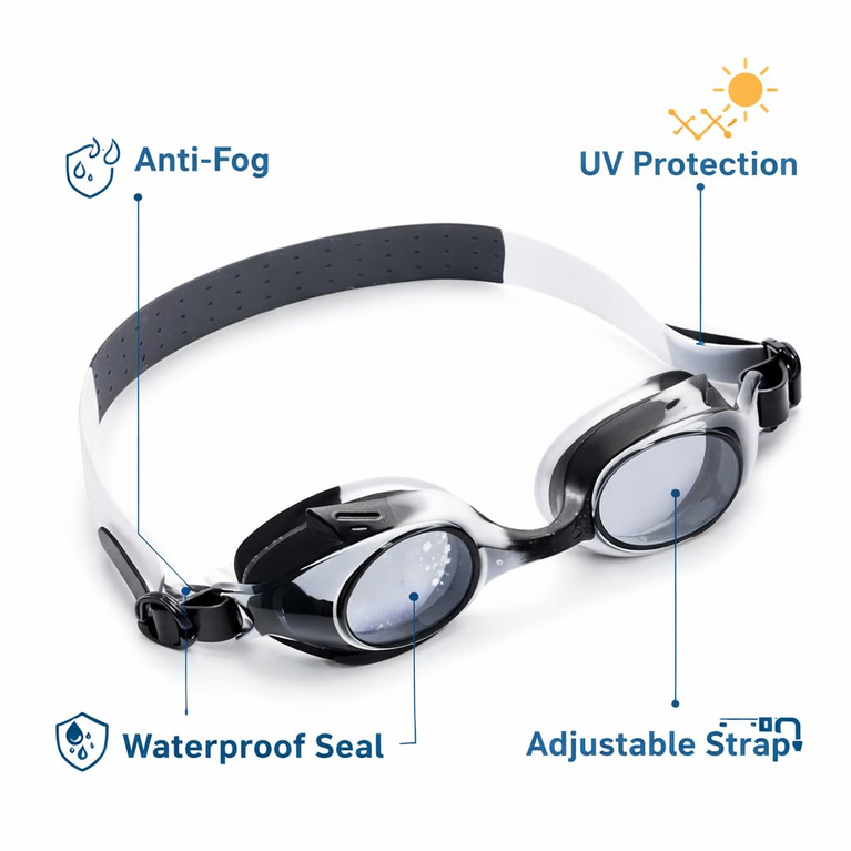 Swimming Goggles for Kids and Adults Anti Fog UV Protection Adjustable Strap Summer Swim Gear