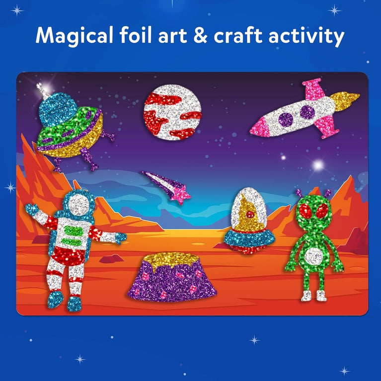 Skillmatics Peel &amp; Press Foil Fun Up in Space Art &amp; Craft Activity Kit for Kids | 100 Foil Sheets, 100+ Foam Stickers &amp; 10 Picture Canvases | Ages 4–9 Years
