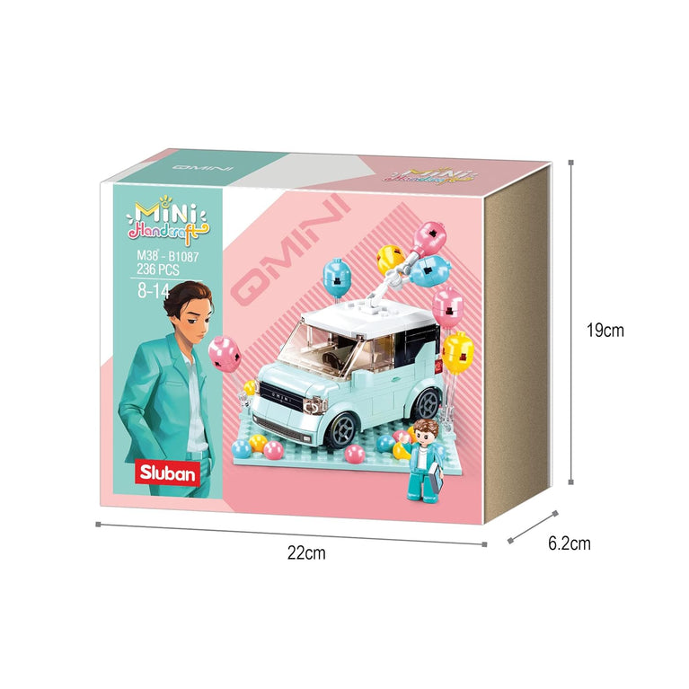 Sluban Mini Handcraft – Mini Car Building Blocks Kit (236 Pieces) for Girls Aged 8+