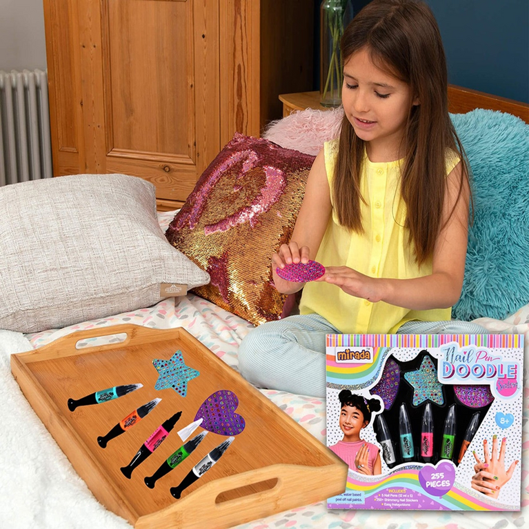 Mirada Nail Pen Doodle Salon – 255 Pieces Kids Nail Art Play Set