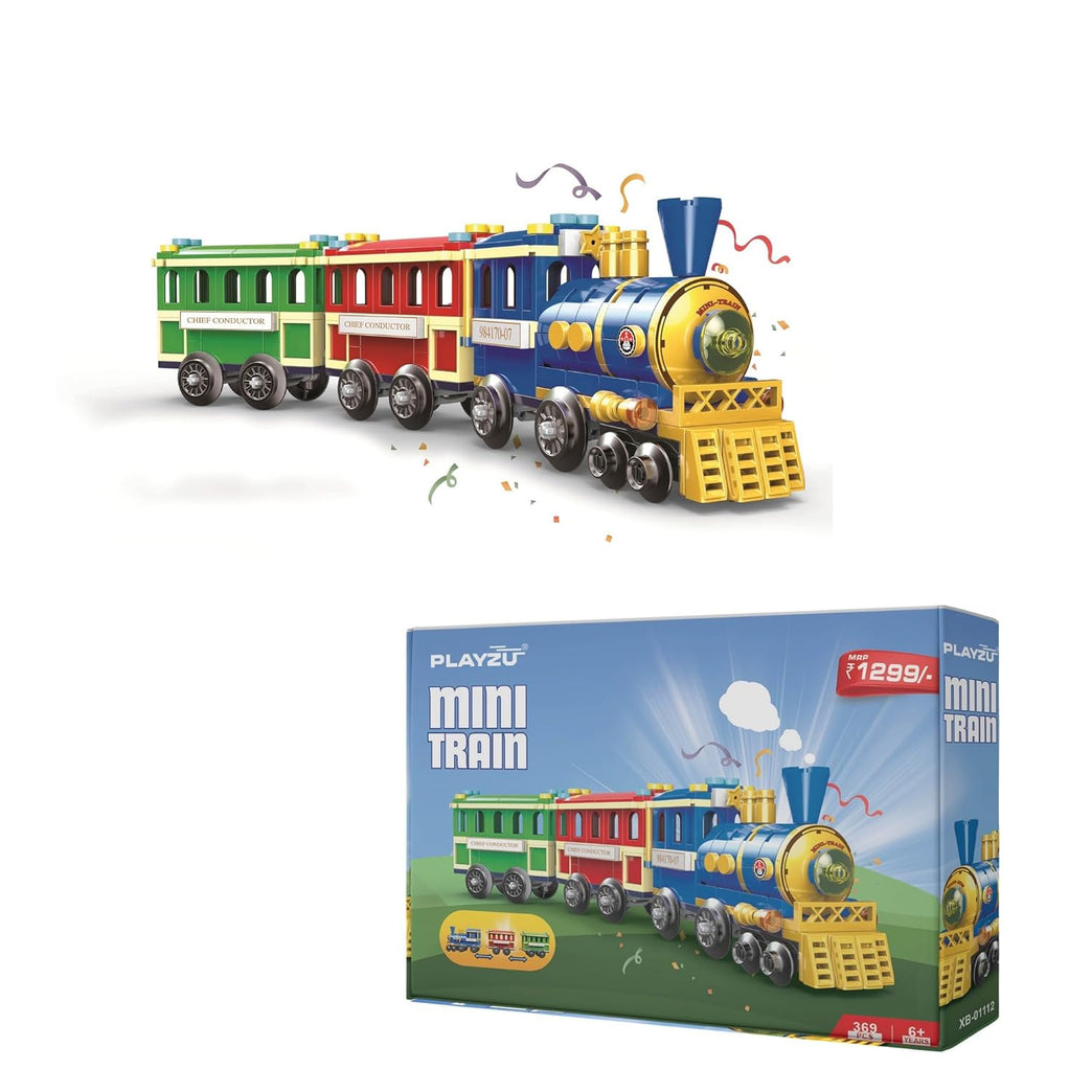 Playzu Mini Train Building Blocks Set (369 Pieces) – For  Aged 6+