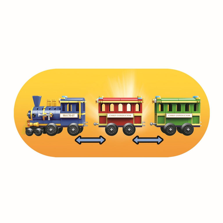 Playzu Mini Train Building Blocks Set (369 Pieces) – For  Aged 6+
