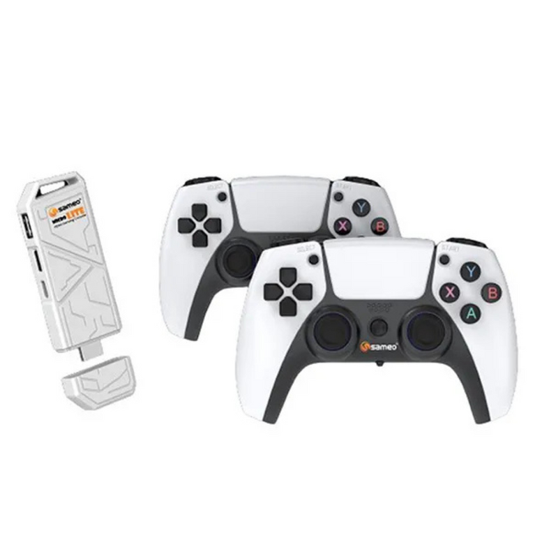 Sameo Micro Lite HDMI Gaming Console 4K Ultra HD Wireless TV Game Stick ,Video Game for Kids- White