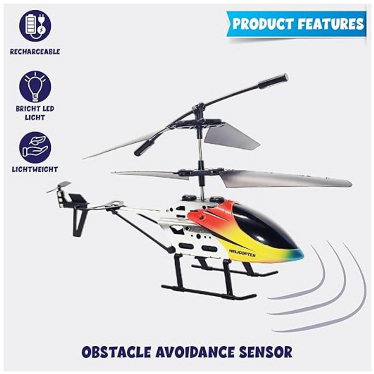 Ninos RC Helicopter Toy with Gyro & Led Light,2.4Ghz,Obstacle Avoidance Flying Helicoper for Boys Girls 8+ Years