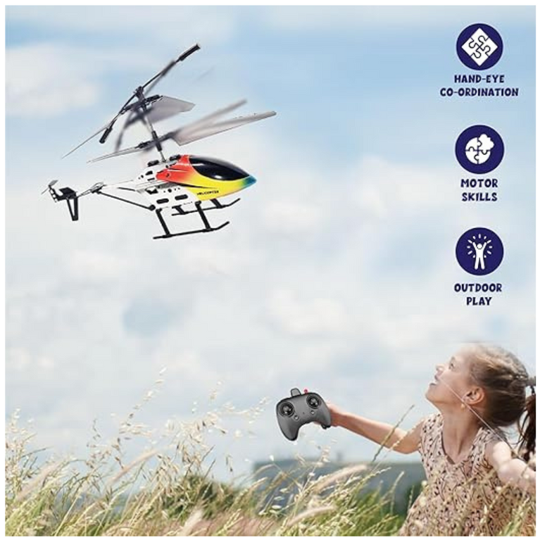 Ninos RC Helicopter Toy with Gyro & Led Light,2.4Ghz,Obstacle Avoidance Flying Helicoper for Boys Girls 8+ Years