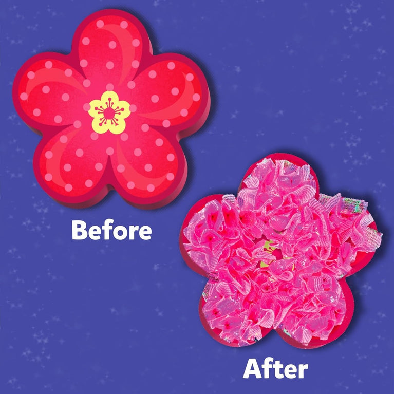 Skillmatics Poke-In Art Flower Bouquet Mess-Free DIY Craft Kit for Kids | 10 Foam Flowers, 10 Wooden Stems &amp; 700+ Fabric Squares | Ages 4–9 Years