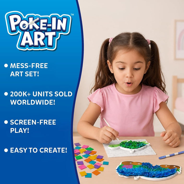 Skillmatics Poke-In Art Underwater Animals Mess-Free DIY Craft Kit for Kids | 5 Foam Pieces, 700+ Fabric Squares &amp; 2 Poke-In Sticks | Ages 4–9 Years