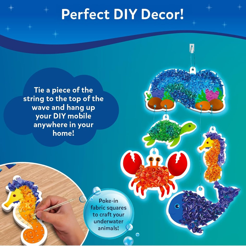 Skillmatics Poke-In Art Underwater Animals Mess-Free DIY Craft Kit for Kids | 5 Foam Pieces, 700+ Fabric Squares &amp; 2 Poke-In Sticks | Ages 4–9 Years