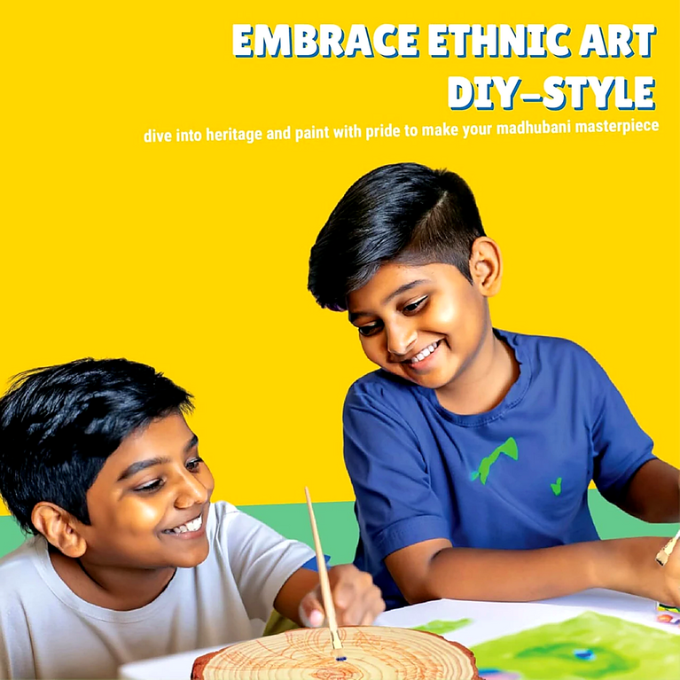 DIY Madhubani Painting Key Hanger Kit for Kids and Adults | Traditional Indian Art Craft Kit with Wooden Base, Paints & Brushes