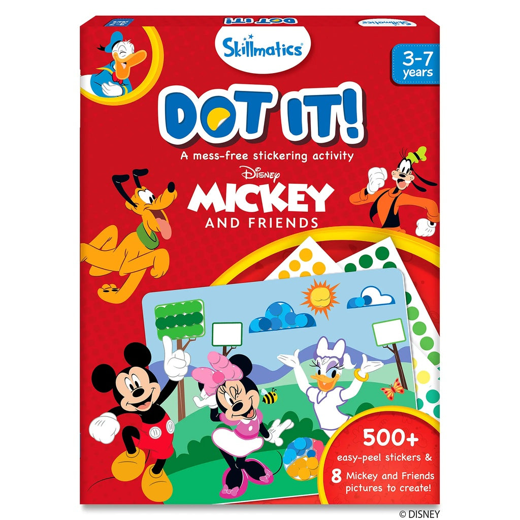 Skillmatics Dot It Sticker Art - Disney Mickey & Friends, Mess-Free Fun for Kids, 500+ Stickers, Craft Kits, DIY Scrapbooking Activity, Travel Toys, Gifts for Boys & Girls Ages 3+