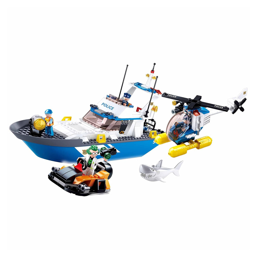 Sluban Land & Sea Police Building Blocks for Kids (347 Pieces)