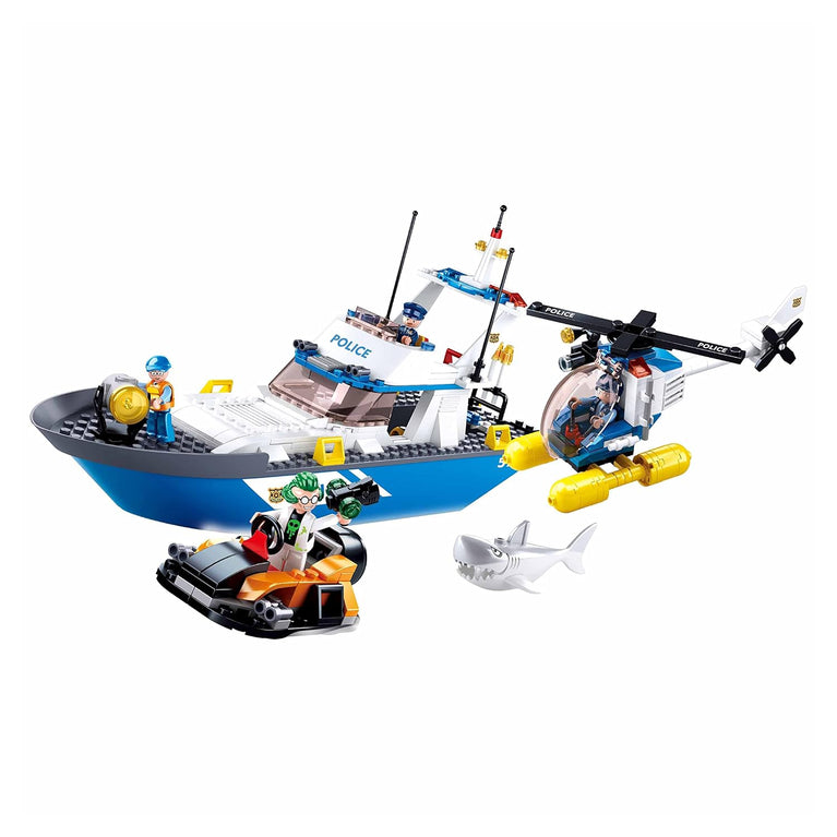 Sluban Land & Sea Police Building Blocks for Kids (347 Pieces)