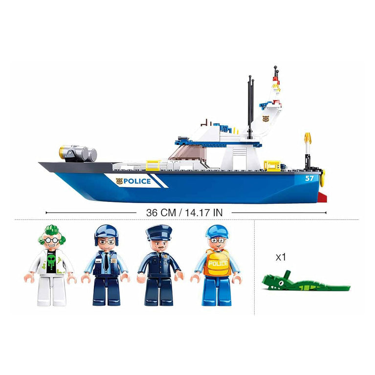 Sluban Land & Sea Police Building Blocks for Kids (347 Pieces)