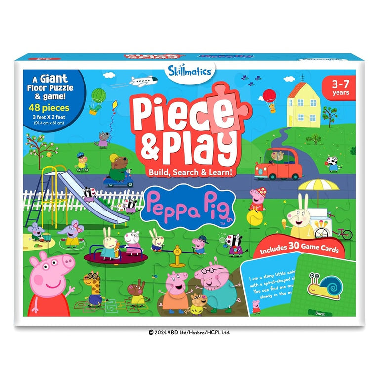 Skillmatics Piece &amp; Play Peppa Pig Giant Floor Puzzle &amp; Game for Kids | 48-Piece Puzzle with 30 Game Cards | Build, Search &amp; Learn | Ages 3–7 Years