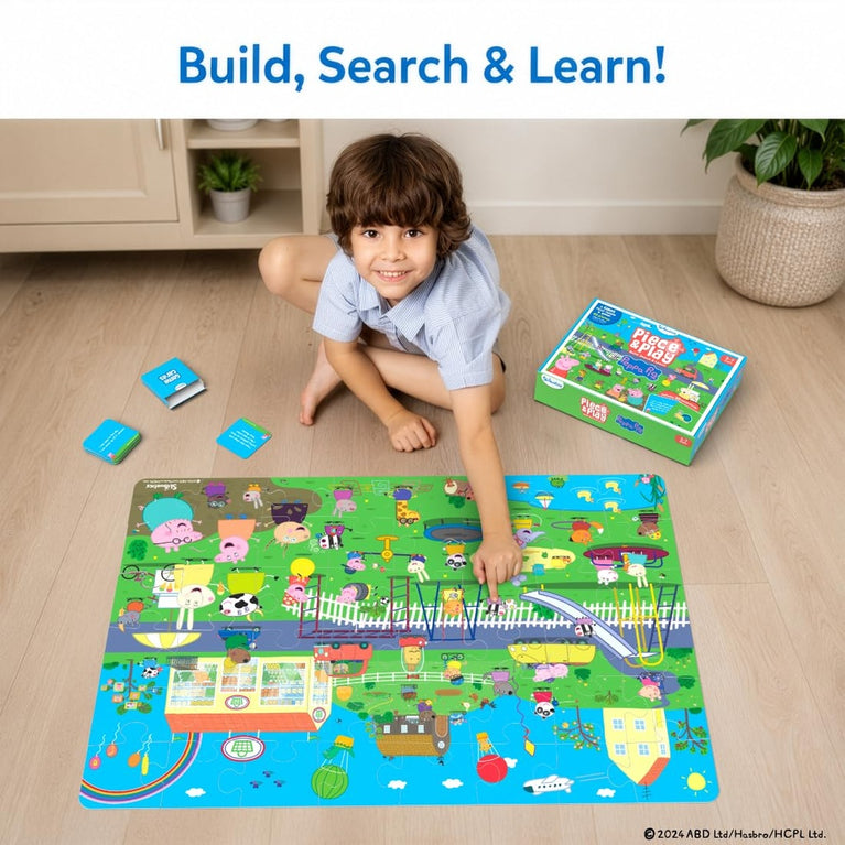 Skillmatics Piece &amp; Play Peppa Pig Giant Floor Puzzle &amp; Game for Kids | 48-Piece Puzzle with 30 Game Cards | Build, Search &amp; Learn | Ages 3–7 Years