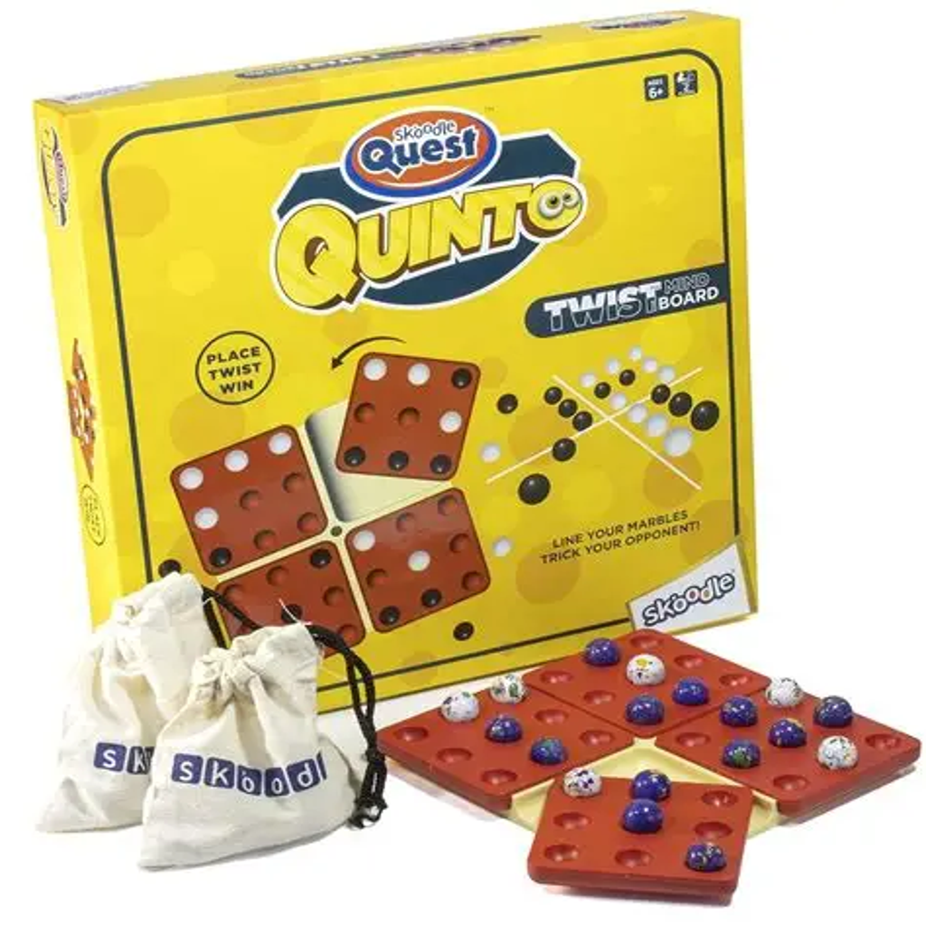 Quinto Strategy Board Game for Kids & Family | Twist & Place Marble Game | Brain Teaser Puzzle Game | Educational Fun for Ages 6+