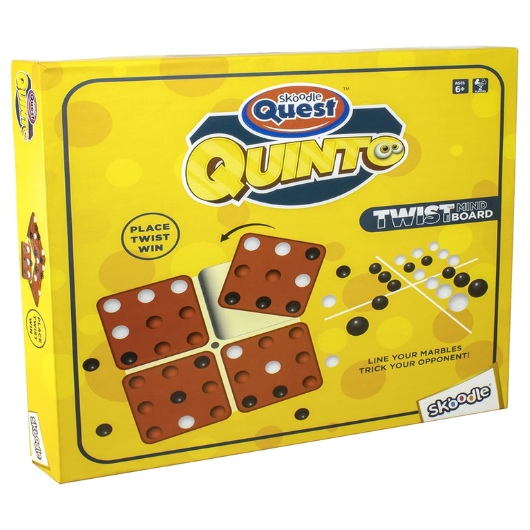 Quinto Strategy Board Game for Kids & Family | Twist & Place Marble Game | Brain Teaser Puzzle Game | Educational Fun for Ages 6+