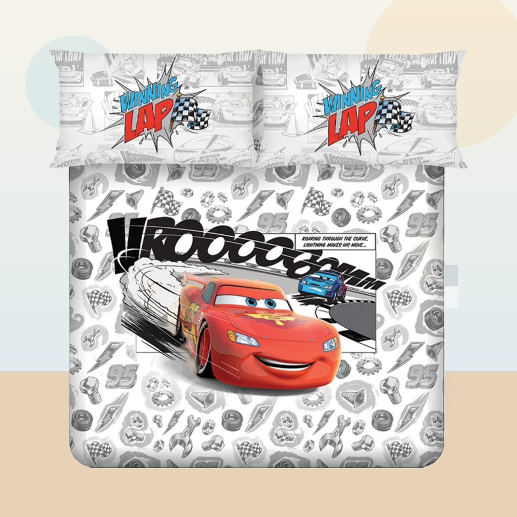 Disney Pixar Cars Digital Printed 300TC Cotton Bedsheet (Lap)