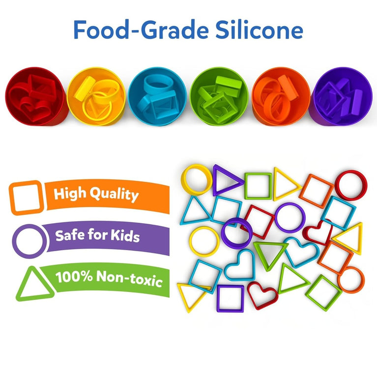 Skillmatics Silicone Rainbow Sorting Activity Set for Kids | Grip, Sort, Count &amp; Play | 48 Shapes, 6 Cups, Tongs &amp; Activity Boards | Ages 3–6 Years