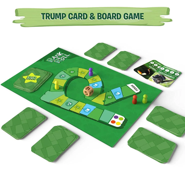 Skillmatics Rank & Roll Amazing Animals Family Board Game | Educational Strategy & Trivia Game for 2–4 Players | Ages 8–99 Years