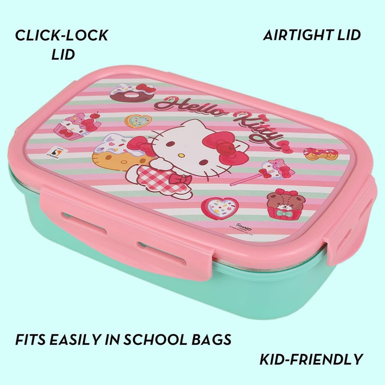 Hello Kitty Kids Lunch Box – Cute Bento Snack Box | Leak-Resistant | BPA-Free | School Tiffin Box-700ml