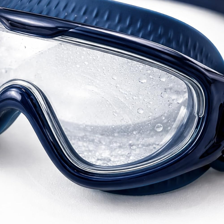 Swimming Goggles for Kids and Adults Anti Fog UV Protection Wide View Big Glasses with Connected Ear Plugs