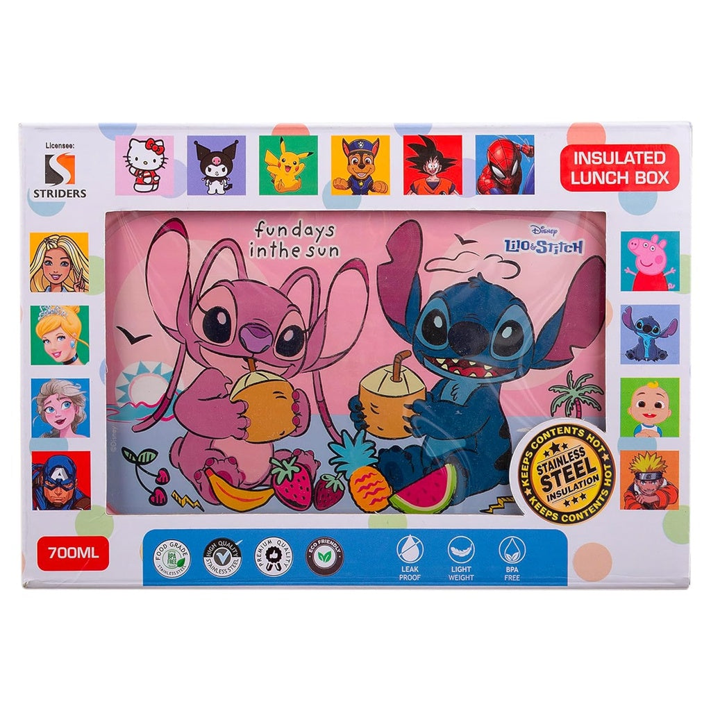 Disney Lilo & Stitch Kids Lunch Box – Cute Cartoon Tiffin Box | Leak-Resistant | BPA-Free | School Snack Container-700ml