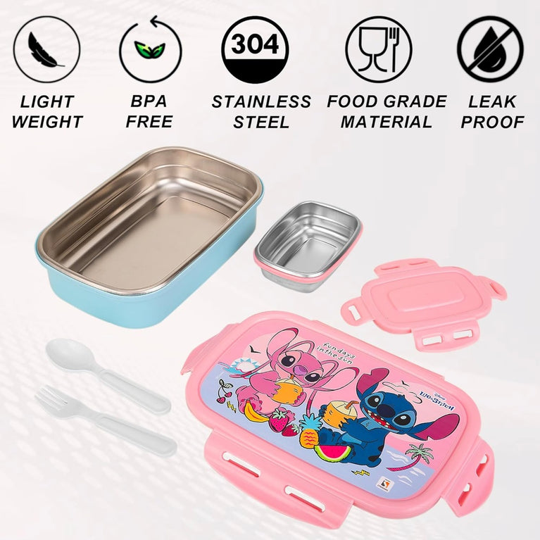 Disney Lilo & Stitch Kids Lunch Box – Cute Cartoon Tiffin Box | Leak-Resistant | BPA-Free | School Snack Container-700ml