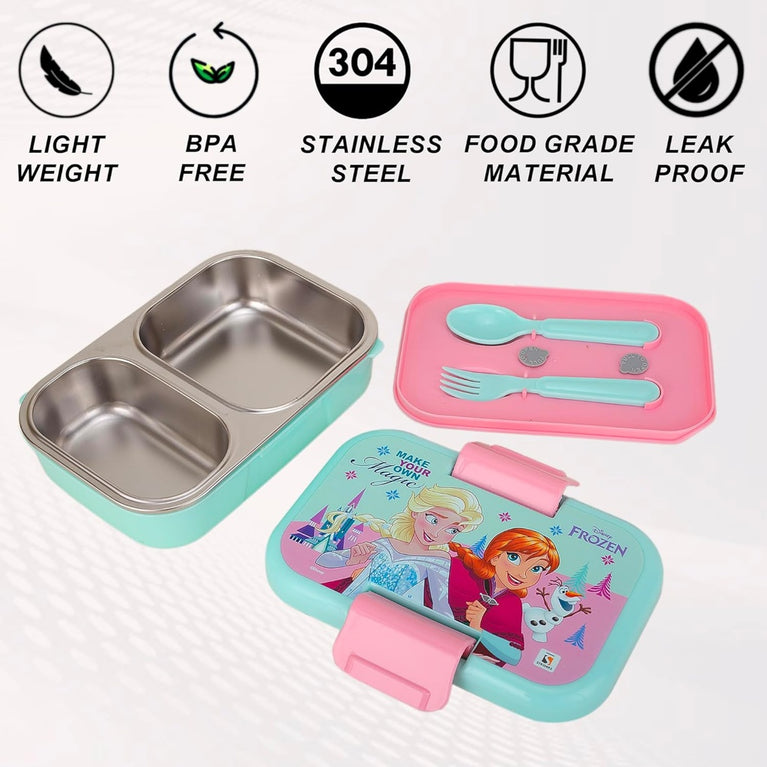 Disney Frozen Kids Lunch Box – Elsa & Anna Tiffin Box | Leak-Resistant | BPA-Free | School Snack Container-460ml