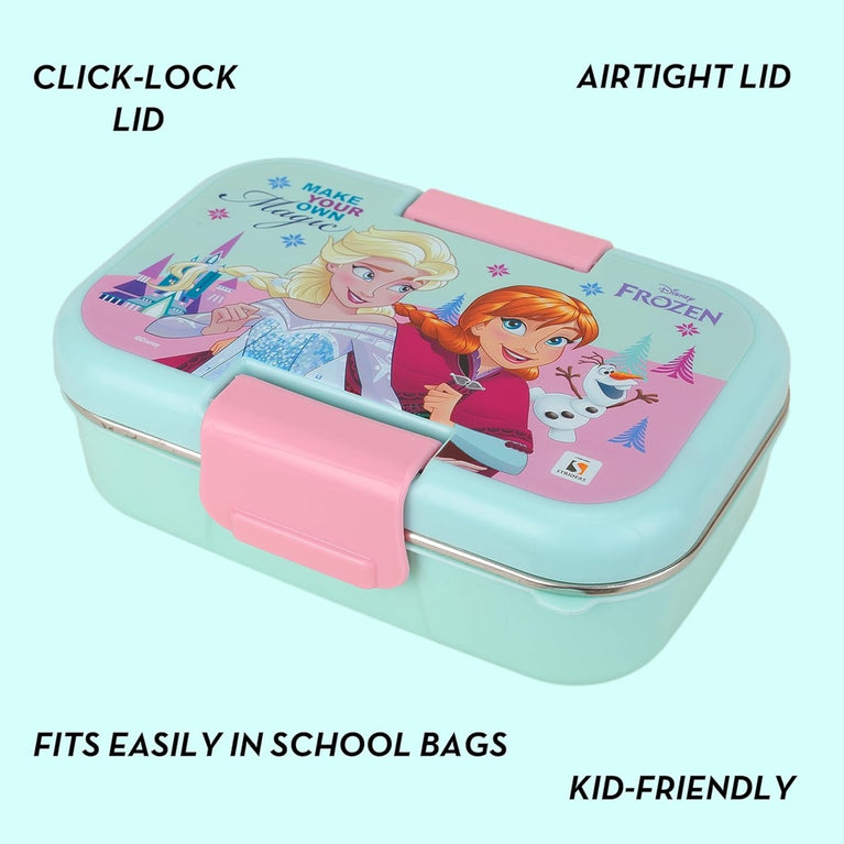Disney Frozen Kids Lunch Box – Elsa & Anna Tiffin Box | Leak-Resistant | BPA-Free | School Snack Container-460ml