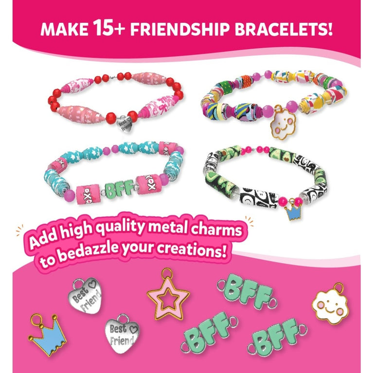 Skillmatics Roll-Up Beads Friendship Bracelets DIY Jewellery Making Kit for Kids | Create 15+ Bracelets | Make Your Own Beads with Metal Charms | Ages 6–13 Years