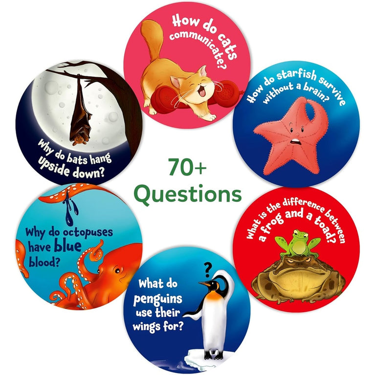 Skillmatics Science Snippets – All About Animals Educational Trivia &amp; Learning Kit | 70+ Questions | Fun Science Game for Kids &amp; Families | Ages 7–99 Years