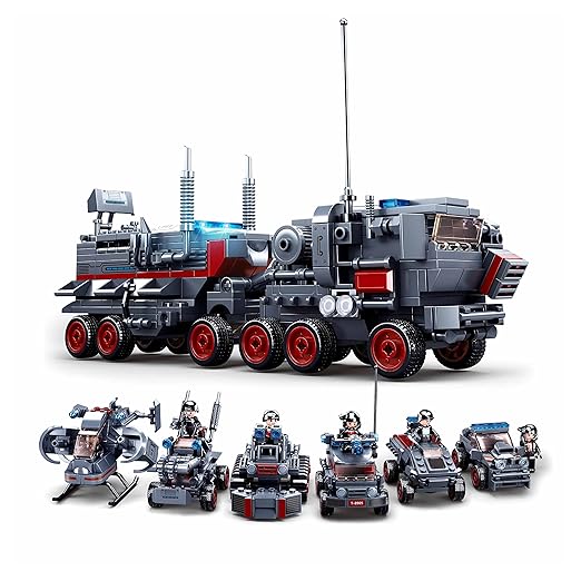 Sluban Command Vehicle 6-in-1 Building Blocks Kit for Kids (557 Pieces)