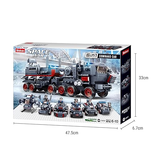 Sluban Command Vehicle 6-in-1 Building Blocks Kit for Kids (557 Pieces)