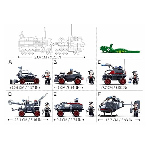 Sluban Command Vehicle 6-in-1 Building Blocks Kit for Kids (557 Pieces)