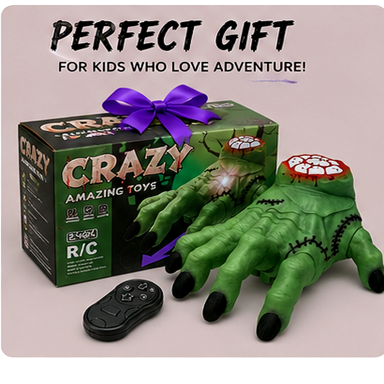 Remote Control Creepy Crawling Monster Hand Toy with LED Lights &amp; Sound Effects for Kids