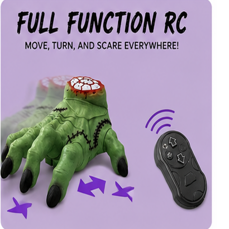 Remote Control Creepy Crawling Monster Hand Toy with LED Lights &amp; Sound Effects for Kids
